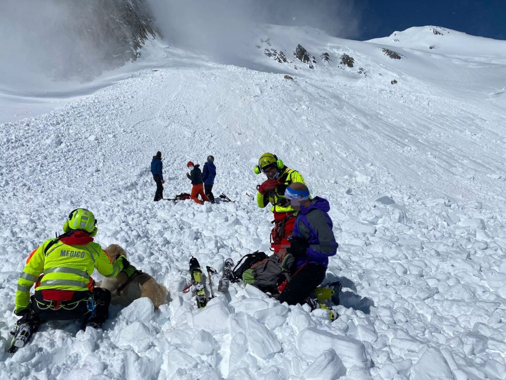 Soccorritori a Col Fourchon - Foto CNSAS VDA