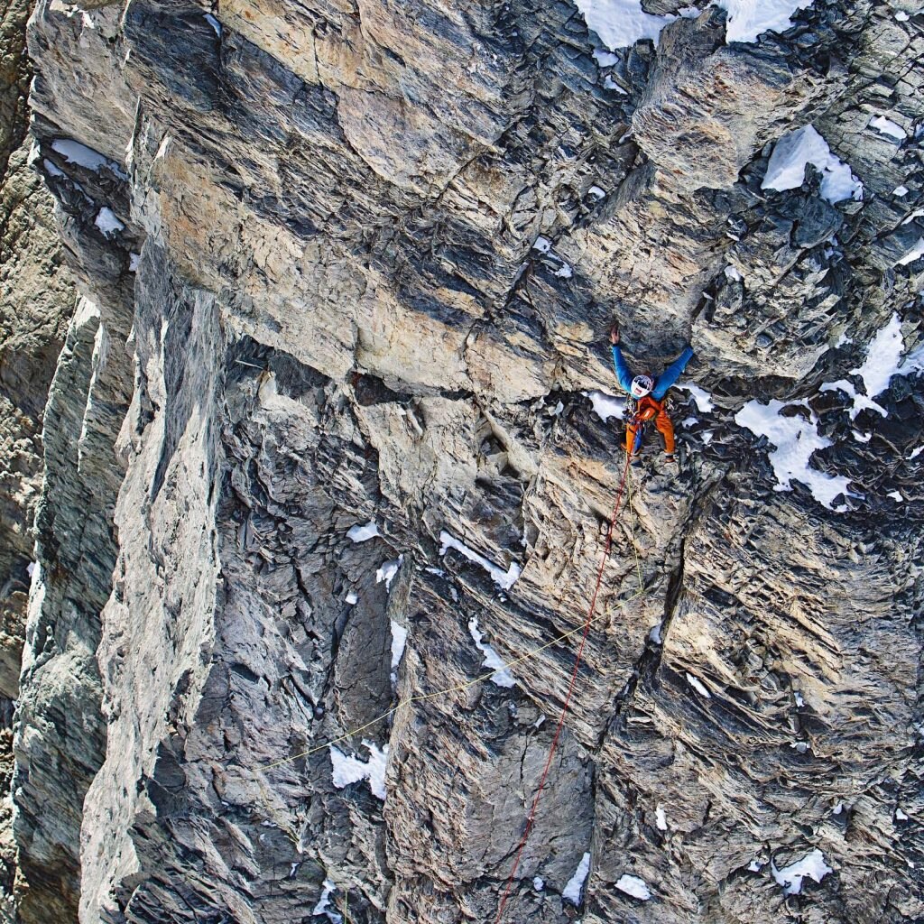 Hervé in salita sul Cervino - Foto FB Hervé Barmasse