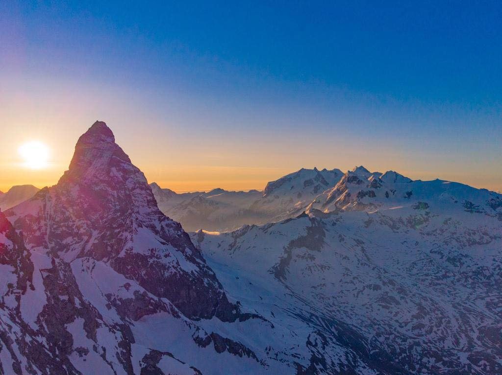 Tramonto sul Cervino - Foto FB Hervé Barmasse