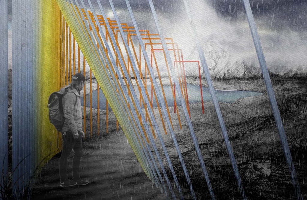 Xinge Zhang & Jiaqi Qiu, “Fragile as a Rainbow”, rendering