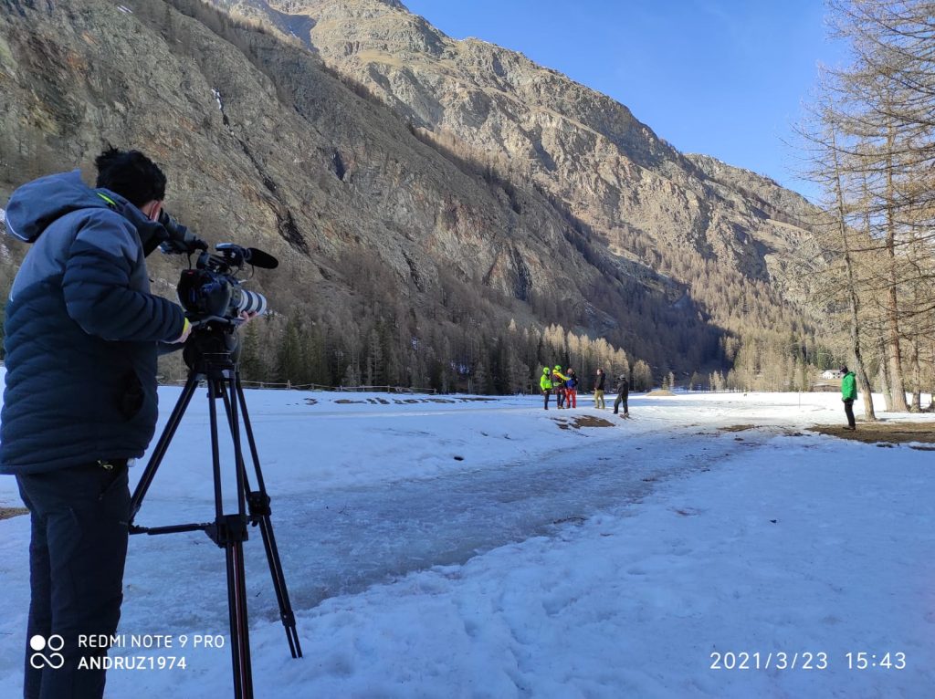 Riprese a Cogne - Foto RAI - Linea Bianca