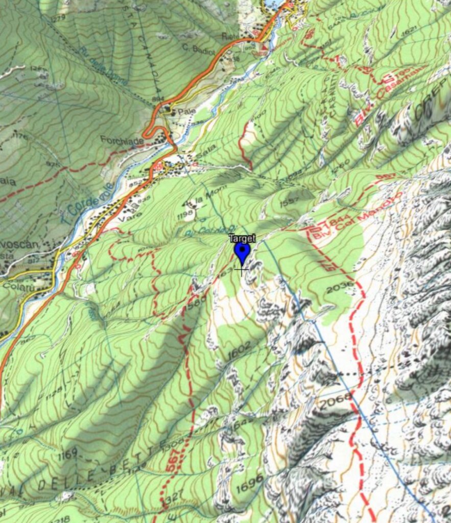 Mappa intervento Monte Alto di Pelsa - Foto CNSAS FVG