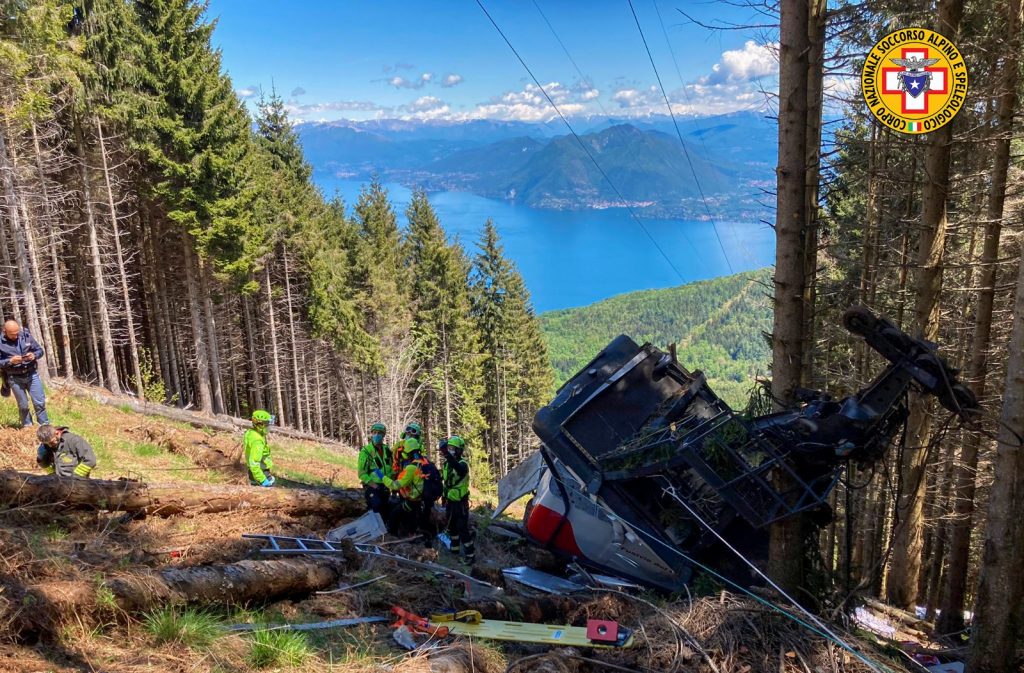 L'incidente del Mottarone. Foto Soccorso Alpino Piemontese