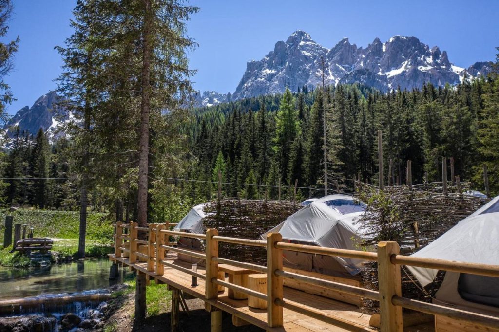 Caravan Park Sexte. Gli spiazzi per gli escursionisti. Alto Adige. Foto @ Caravan Park Sexte