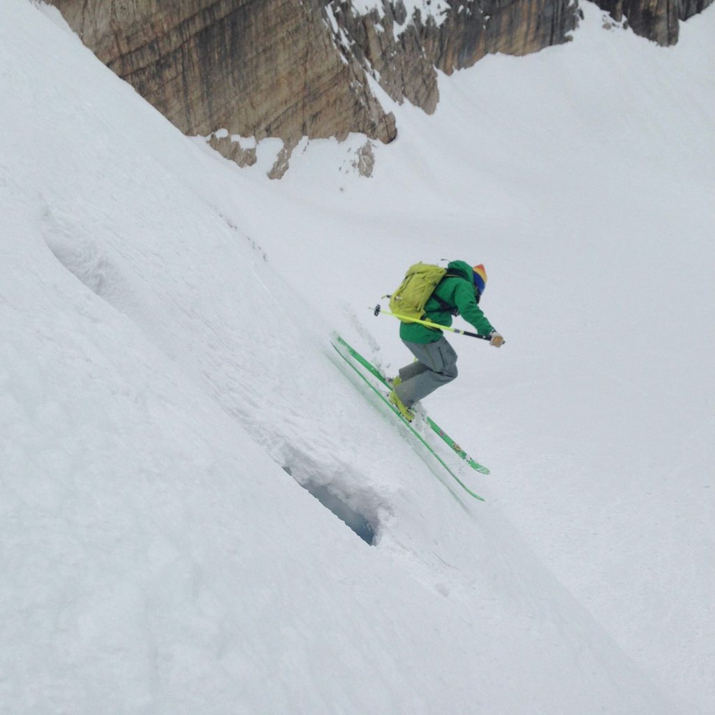 Mosetti in uscita dal canale del Sorapiss. Foto Federico Deluisa