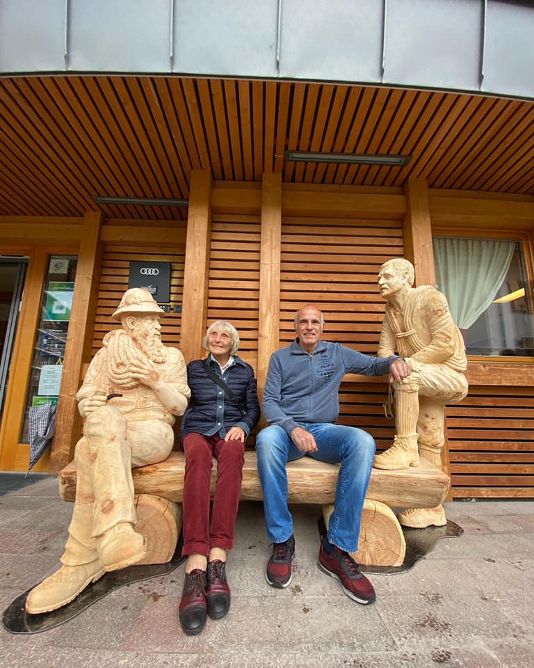 a sx Jalla Detassis, figlia di Bruno, e Gian Maestri, figlio di Cesare. Foto @ ATP Madonna di Campiglio
