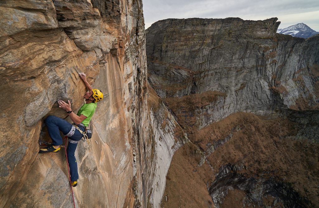 Durante la salita in libera di Leap of Faith. Foto Karpos - Tommaso Lamantia