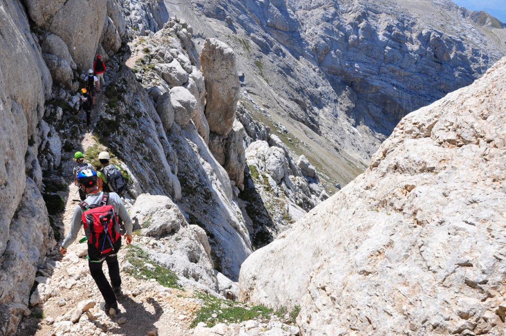 Corno Piccolo, discesa sulla via normale, foto SA