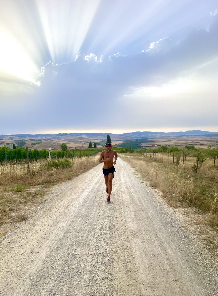 Stefano Gregoretti durante la sua corsa attraverso l