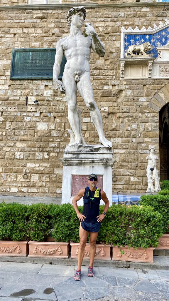 Stefano Gregoretti durante la sua corsa attraverso l