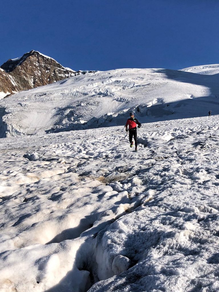 Manuel Merillas durante il record sul Monte Rosa. Foto Facebook Marco De Gasperi