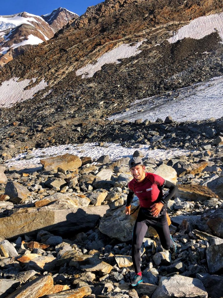 Manuel Merillas durante il record sul Monte Rosa. Foto Facebook Marco De Gasperi
