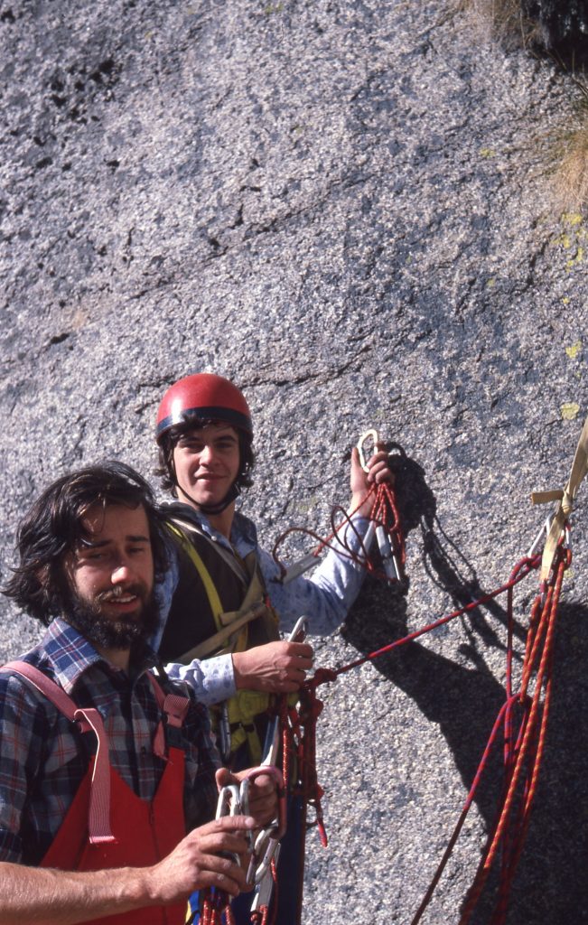 Enrico Camanni (sx) con il compagno di cordata Andrea Giorda. Foto archivio Camanni