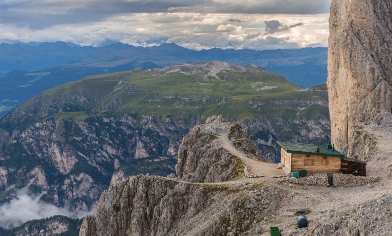 rifugio alpino, rifugio santner, catinaccio