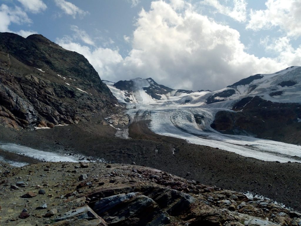 Ghiacciaio dei Forni dalle rocce montonate in destra idrografica. Foto Davide Fugazza