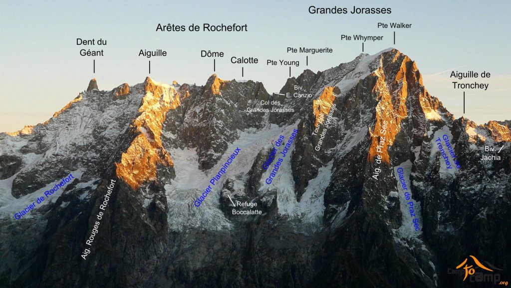Il versante su delle Grandes Jorasses. Foto wikimedia commons