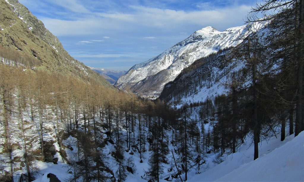 Vista invernale sulla valle d