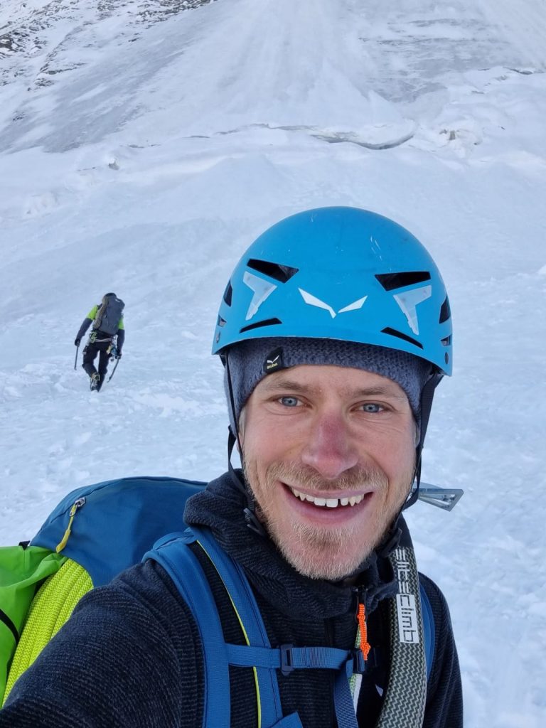 Durante la ripetizione della Bonatti al Cervino. Foto archivio Simon Messner