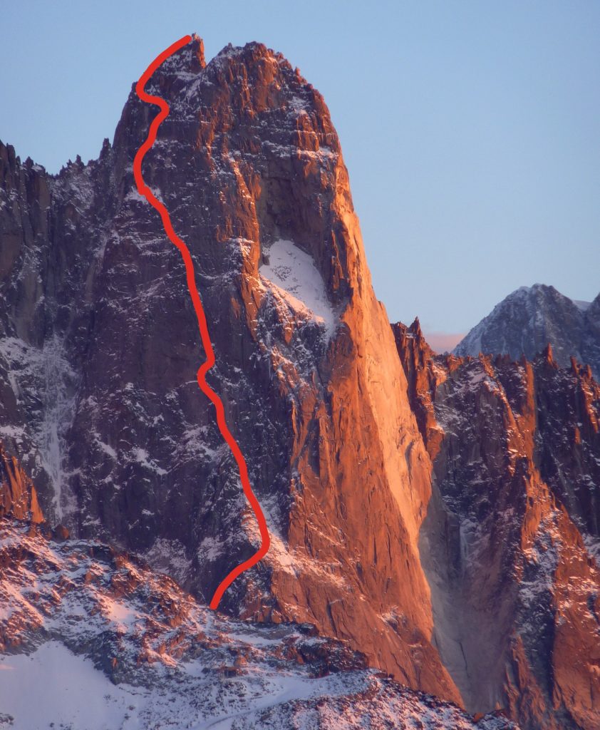 La via Lesueur sulla nord del Dru.