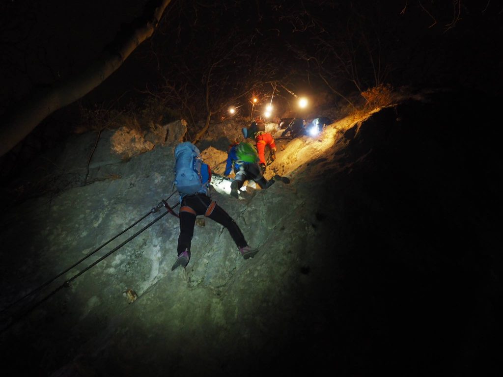 Illuminazione ferrata - Foto repertorio FB CNSAS Lombardia