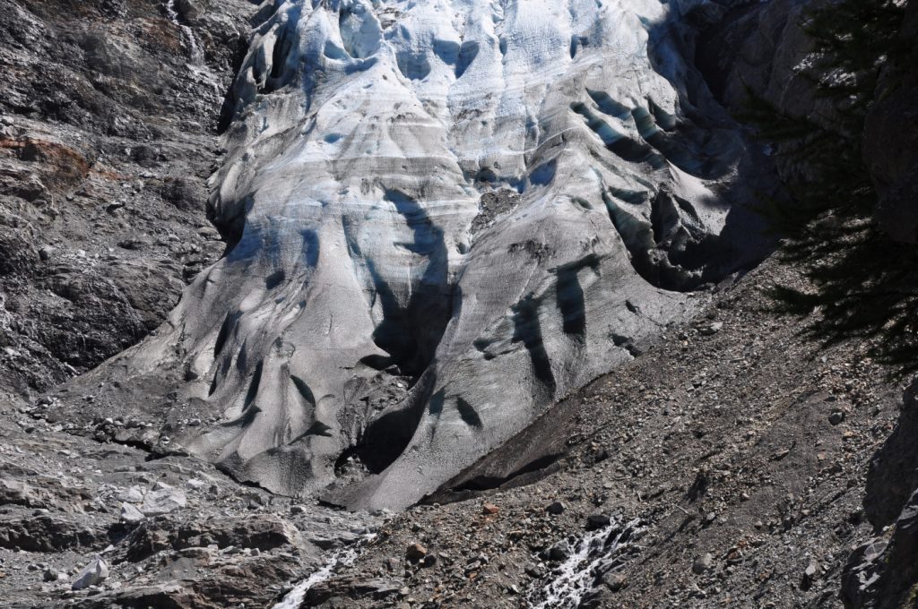 La lingua terminale del ghiacciaio dei Bossons, foto SA (2)