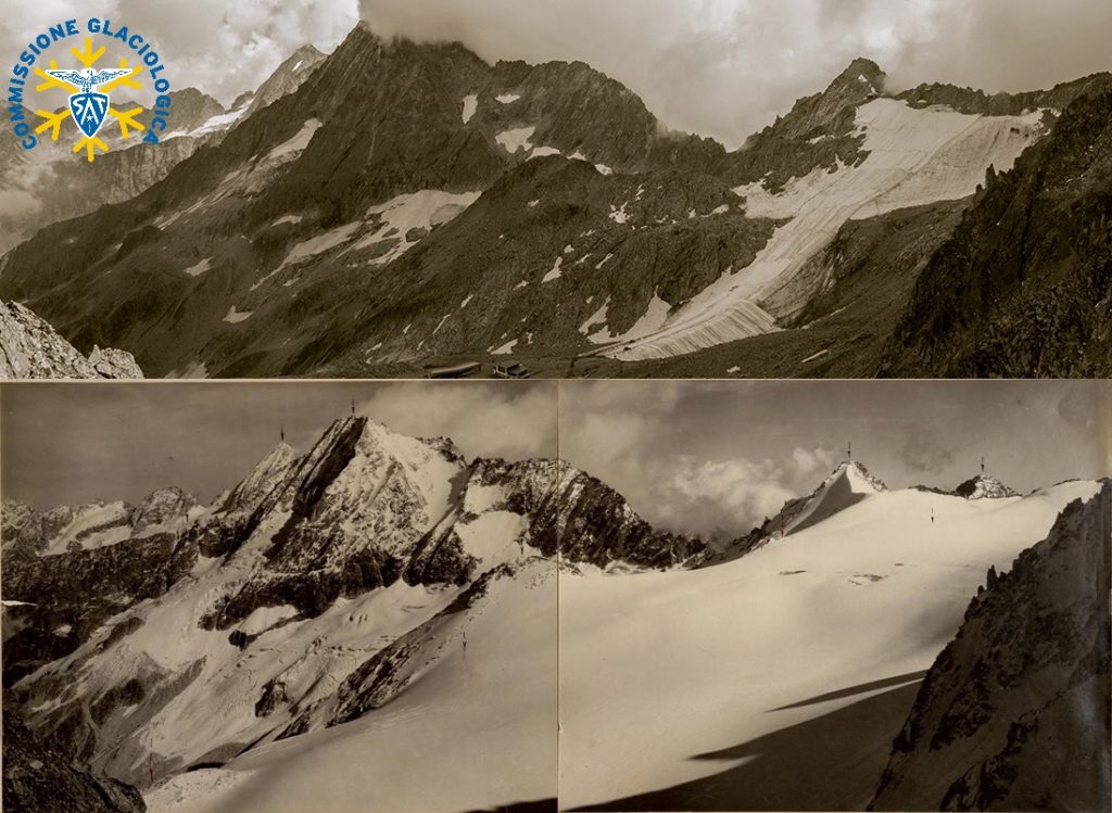 Confronto Fotografico Ghiacciaio Presena 1916-2021: Archivio Società Alpinistica Tridentina (Natale Maculotti, Michele Ravizza)