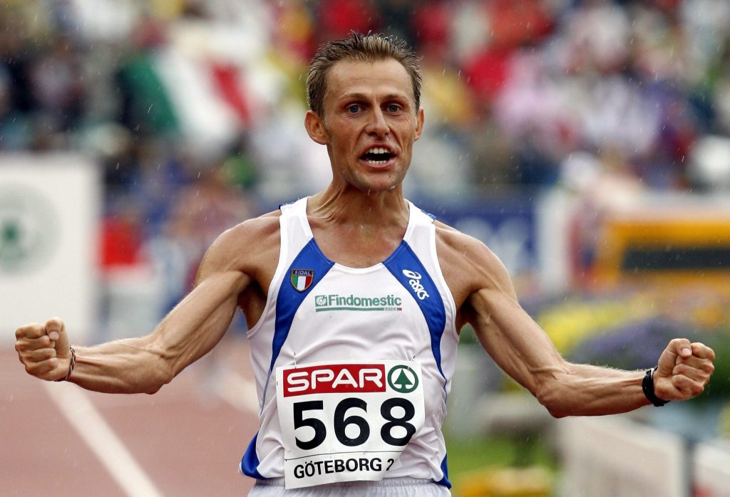 Stefano Baldini ai campionati europei del 2006. Foto Ansa