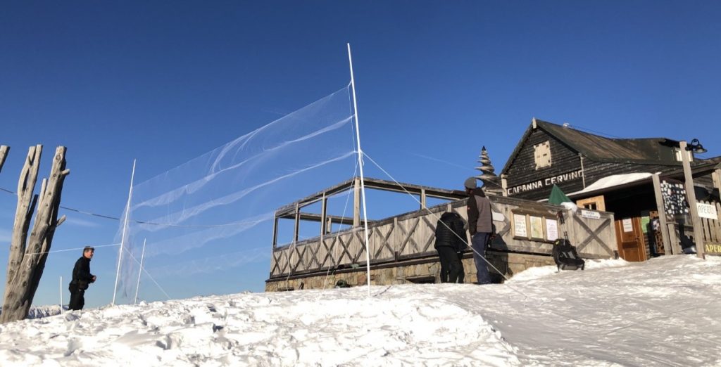 Le reti per la cattura dei fringuelli tese nei pressi del Rifugio Capanna Cervino - Foto MUSE