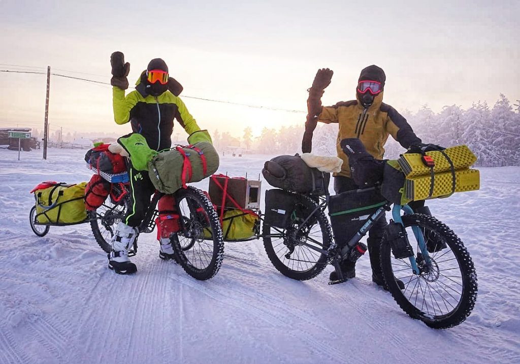 Stefano Gregoretti e Dino Lanzaretti in Siberia. Foto archivio Gregoretti/Lanzaretti