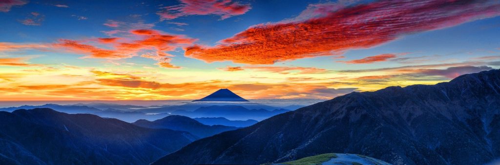 Tramonto sul Monte Fuji.