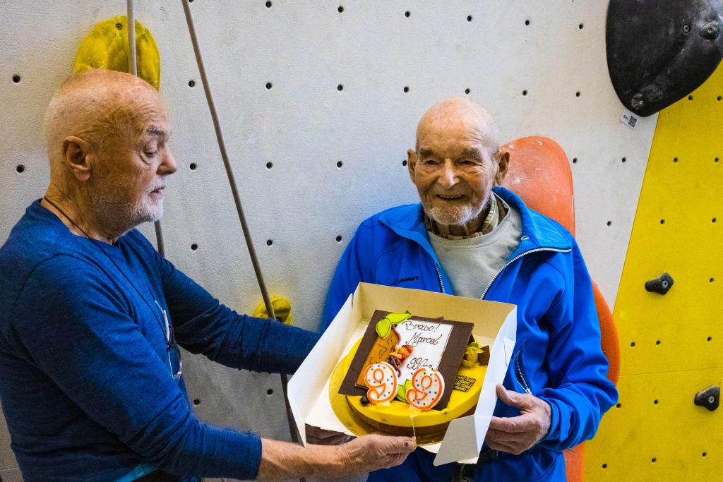 Marcel Remy a 99 anni in parete - Foto Hannes Tell/Desnivel