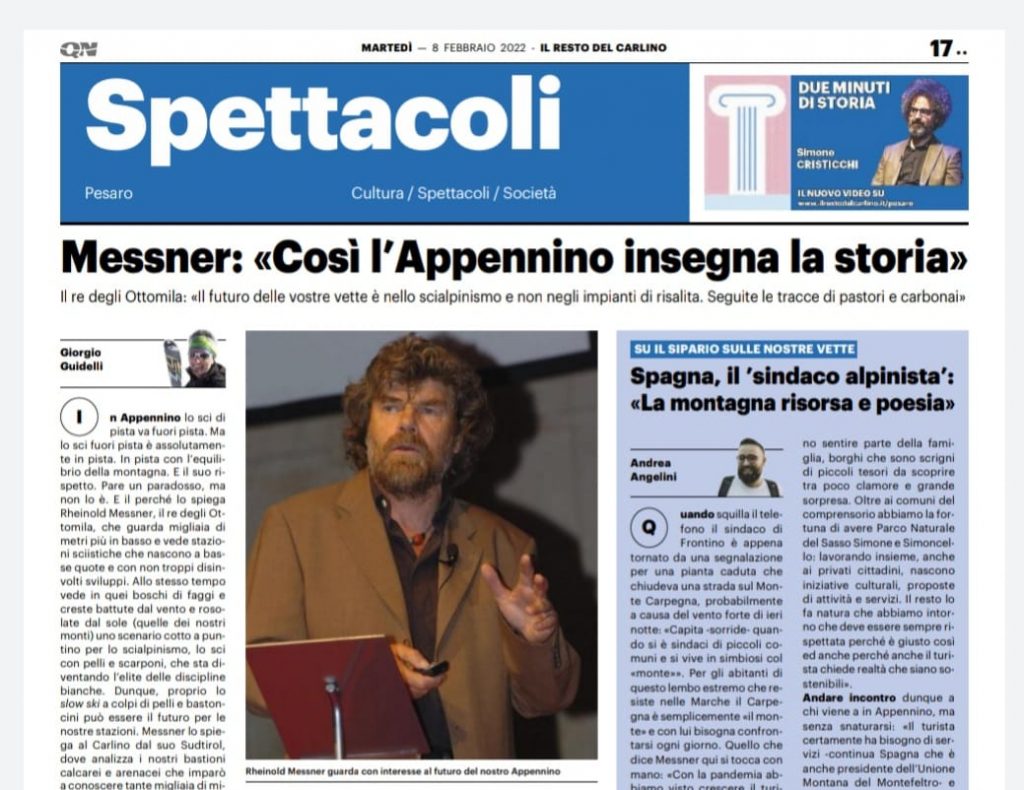 Messner sul Resto del Carlino