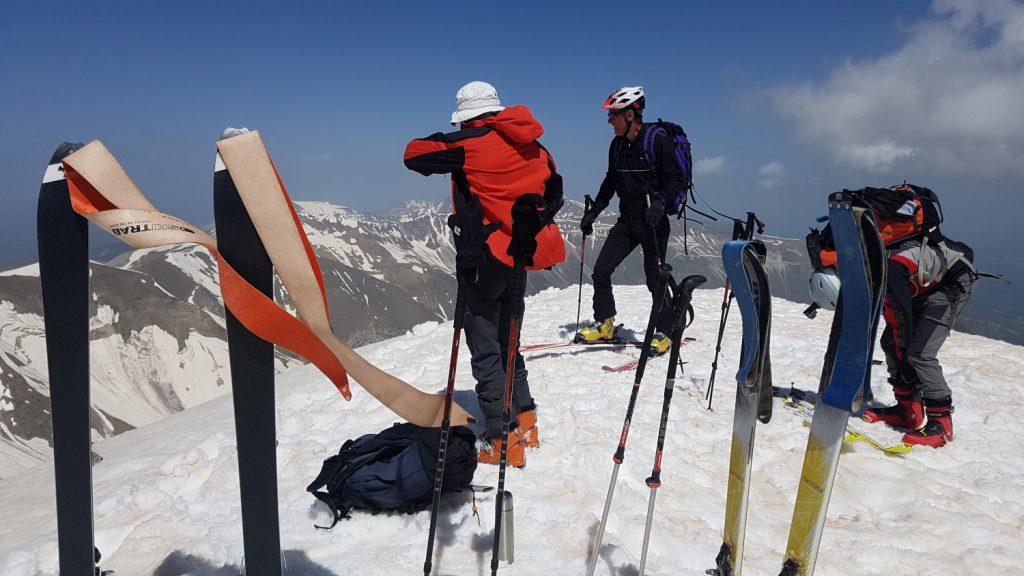 Scialpinisti sul Monte Vettore (Sibillini)
