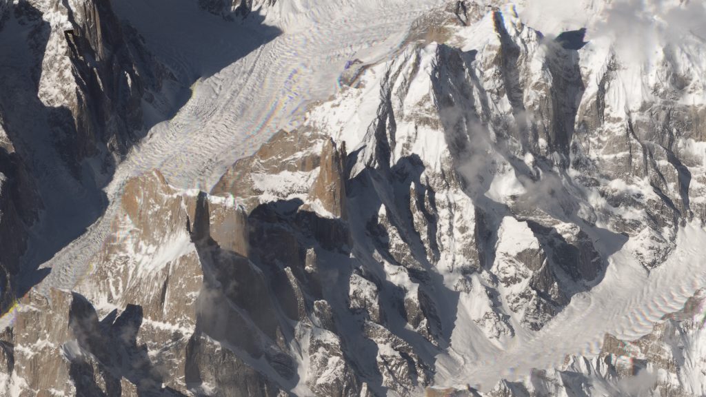 Le Torri di Trango viste dallo spazio. Foto Wikimedia Commons