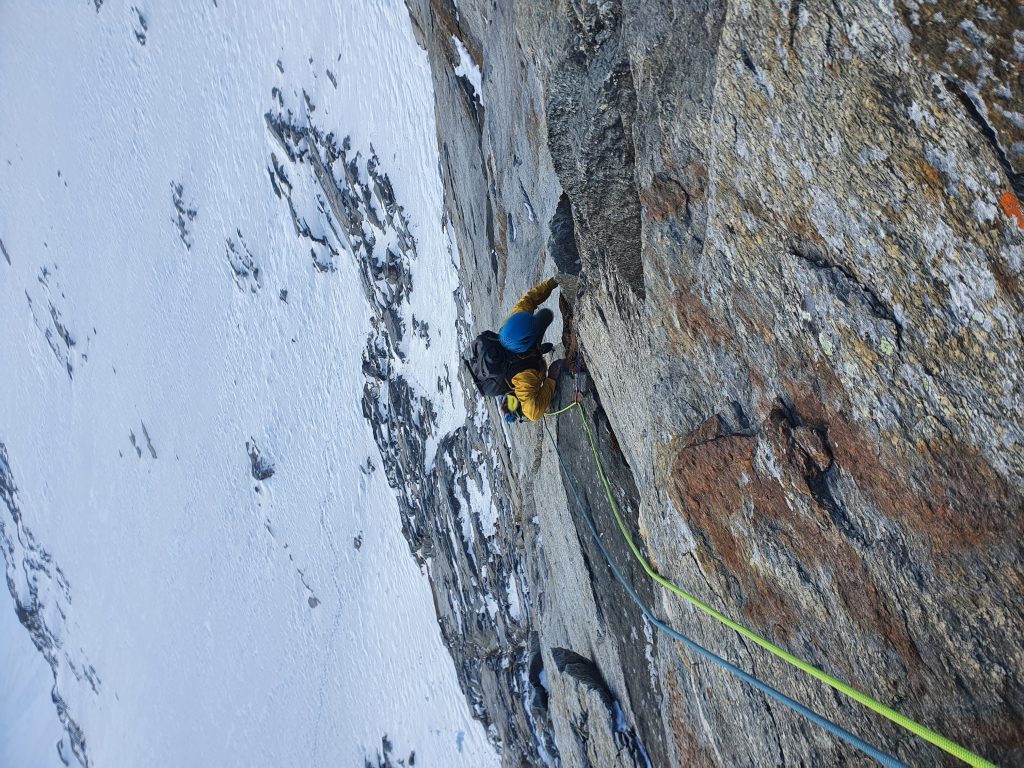 Durante la salita di Goodbye Innsbrooklyn. Foto archivio Simon Messner