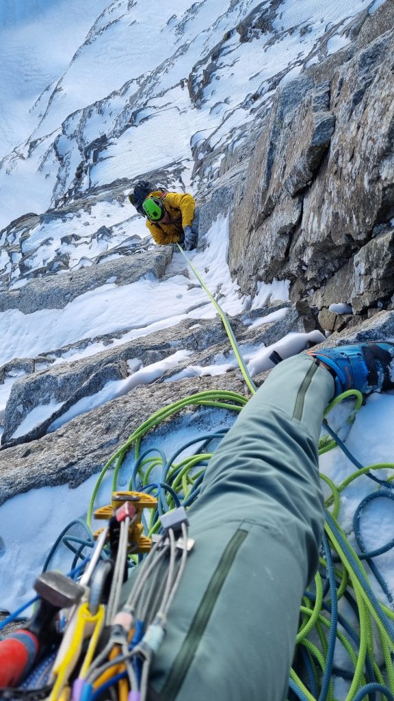 Durante la salita di Goodbye Innsbrooklyn. Foto archivio Simon Messner