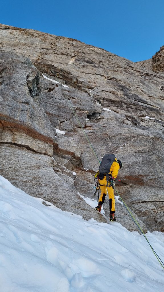 Durante la salita di Goodbye Innsbrooklyn. Foto archivio Simon Messner