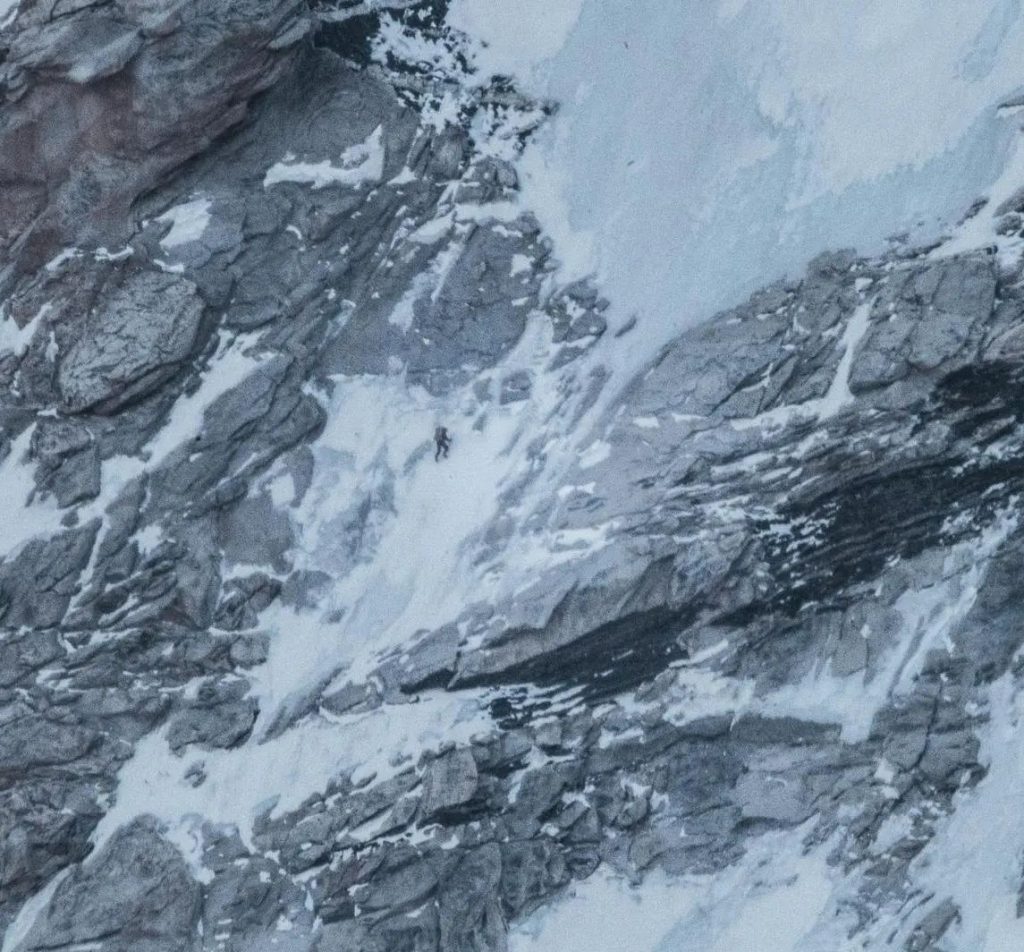 Kobusch in parete. Everest, foto Jost Kobusch 