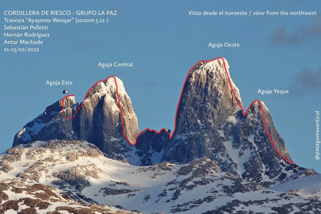 Traversata della Cordillera de Riesco. Foto Facebook Patagonia Vertical