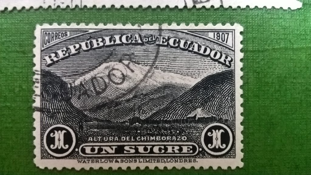 Un francobollo commemorativo del Chimborazo. Foto Wikimedia Commons