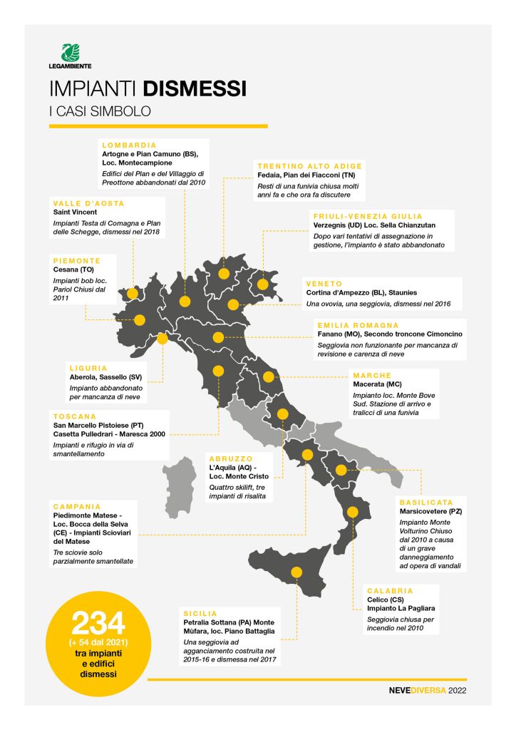 Estratto dal dossier "Neve Diversa 2022" di Legambiente