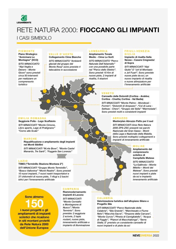 Estratto dal dossier "Neve Diversa 2022" di Legambiente