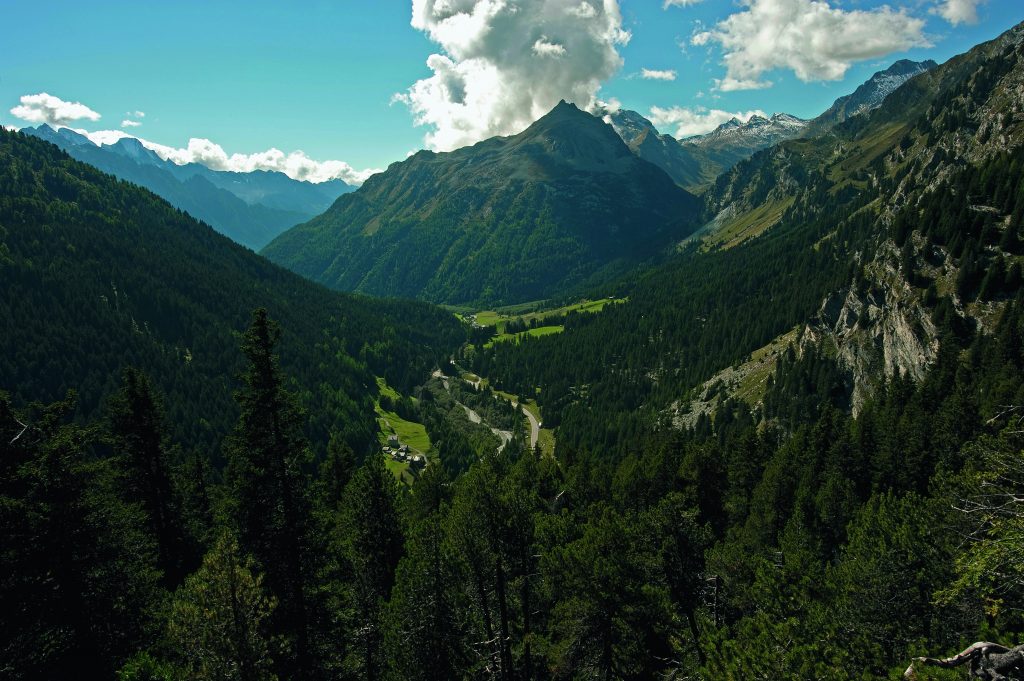 Dal Passo del Maloja, vista sulla Val Bregaglia e sul Piz Duan (3135 m). Foto @ Livio Piatta