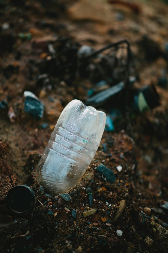 Rifiuti plastici in bosco - Foto Unsplash @Markus Spiske