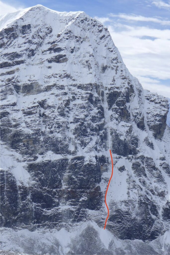 La via tentata dal team britannico nel 2019. Foto Paul Ramsden e Jim Hall