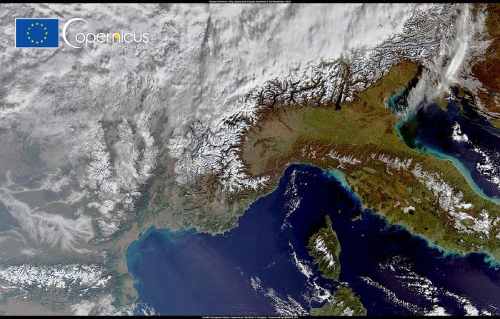Alpi, prima neve di dicembre 2021, satellite Sentinel-3
ANSA/SENTINEL-3