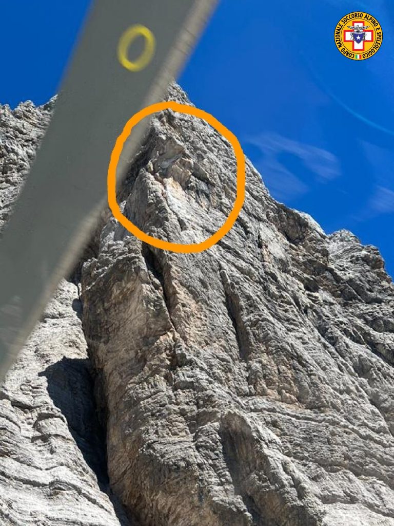 Crollo pilastro Moiazza. Foro CNSAS