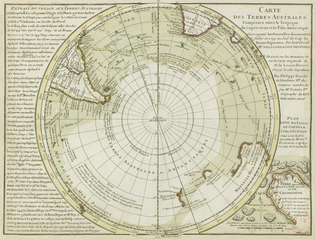 Mappa della spedizione di Jean-Baptiste Bouvet de Lozier, 1739 - Foto Wikimedia Commons @Bibliothèque nationale de France