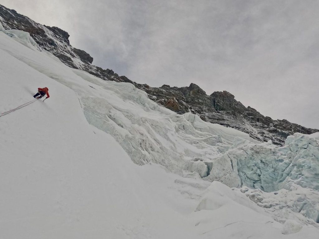 Breithorn Centrale, parete nord, via "Essere o non essere". Foto François Cazzanelli 