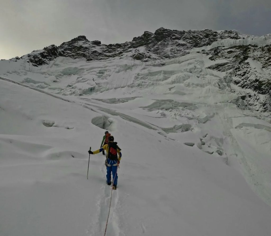 Breithorn Centrale, parete nord, via "Essere o non essere". Foto Jerome Perruquet 